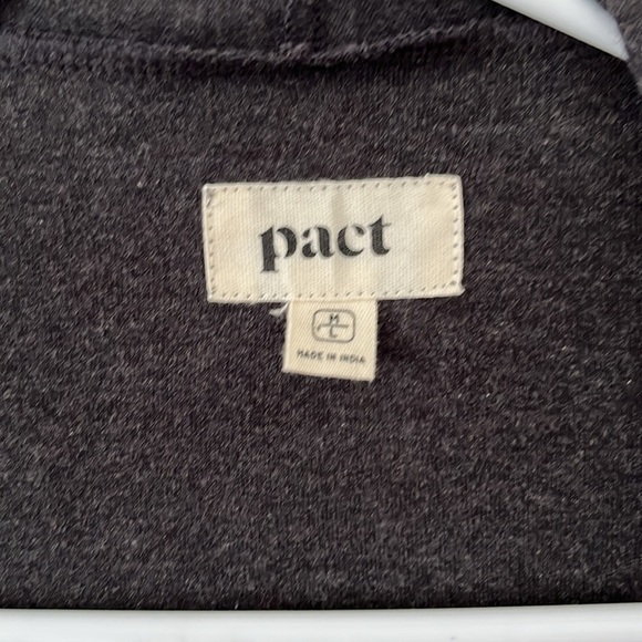 PACT Airplane Cardigan Organic Cotton in Charcoal Heather Gray Grey size M/L - Picture 3 of 4